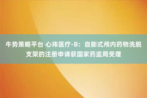 牛势策略平台 心玮医疗-B：自膨式颅内药物洗脱支架的注册申请获国家药监局受理